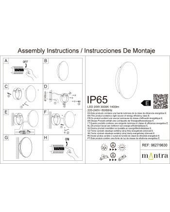 BORA BORA II * APLIQUE LED IP65 20W 3000K BLANCO